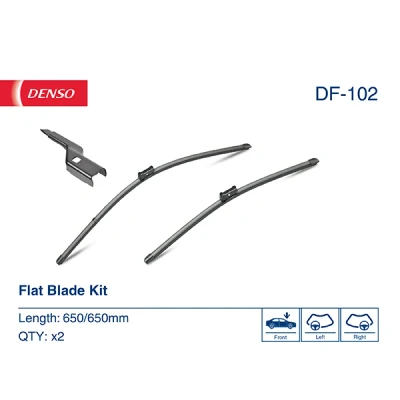 Bilde av Vindusvisker Denso Flat DF 102 Rammeløs OPEL: Astra J Hatchback, Sports Tourer, PEUGEOT: 508 I SW