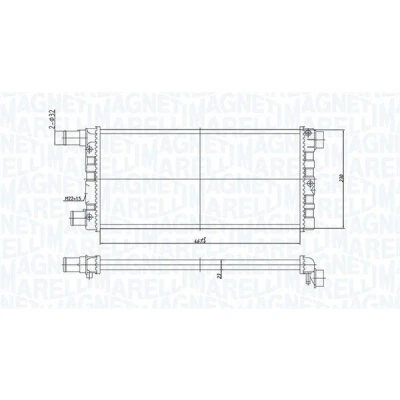 Bilde av MAGNETI MARELLI 350213185200 Radiator 467 230 23 Kjøleribber satt sammen mekanisk