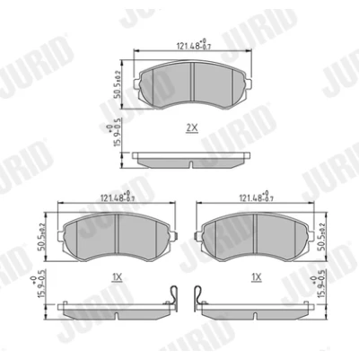 Bilde av JURID 572541J Bremseklosser med akustisk slitasjevarsel uten tilbehør NISSAN: Patrol GR 5 SUV