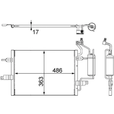Bilde av MAHLE ORIGINAL AC 404 000S Kondensator med tørker 12 8,6 500