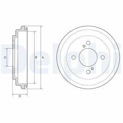 Bilde av DELPHI BF646 Bremsetrommel uten ABS sensorring, hjullager, lager 216