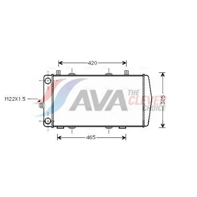Bilde av AVA COOLING SYSTEMS SA2004 Radiator Aluminium 590mm 285mm 34mm uten ekspansjonstank Kjøleribber satt sammen mekanisk