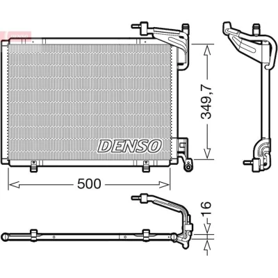 Bilde av DENSO DCN10054 Kondensator uten tørker R 134a FORD: Transit Courier Van, FIESTA 6