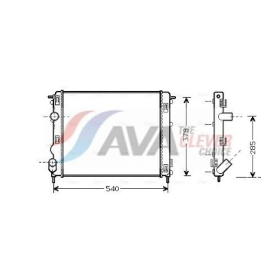 Bilde av PRASCO RTA2269 Radiator Aluminium 480 415 23 Kjøleribber satt sammen mekanisk RENAULT: Kangoo I