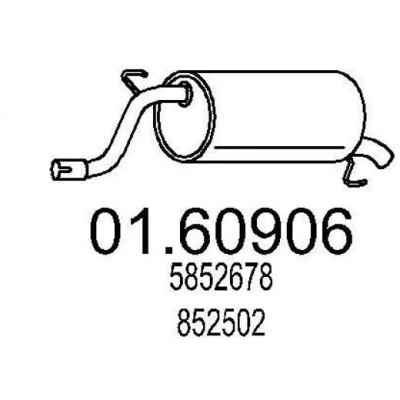 Bilde av MTS 01.60906 Sluttlyddemper 1030 OPEL: Corsa D Hatchback