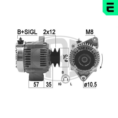 Bilde av ERA 209474A Dynamo 14V 80A TOYOTA: Land Cruiser Prado 70 SUV, 80