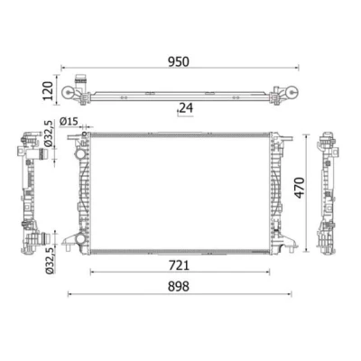 Bilde av MAHLE ORIGINAL CR 2179 000S Radiator Aluminium 721 470 24 Kjøleribber satt sammen mekanisk AUDI: A4 B9 Avant