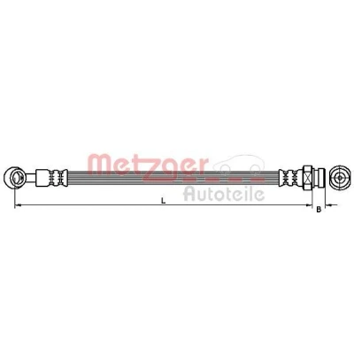 Bilde av METZGER 4111030 Bremseslange 267 Banjo w/ bolt, M10x1