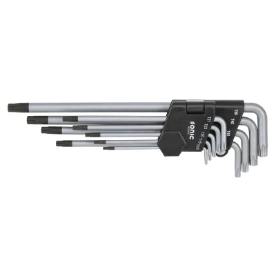 Bilde av SONIC 600902 Vinkelskrutrekkersett T10, T15, T20, T25, T27, T30, T40, T45, T50 Krom vanadium stål 9