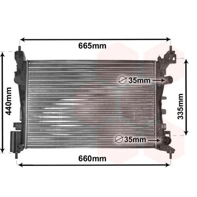 Bilde av VAN WEZEL 37002408 Radiator Aluminium 540 375 26 Kjøleribber satt sammen mekanisk