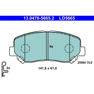 Bilde av ATE 13.0470 5665.2 Bremseklosser med akustisk slitasjevarsel MAZDA: CX 5 I, II