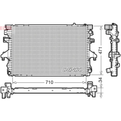 Bilde av DENSO DRM32040 Radiator 710 495 34 VOLKSWAGEN: Transporter 5, 5 Bus, Multivan (7HM