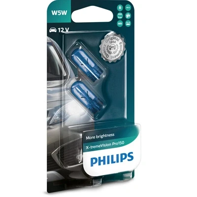 Bilde av Pære PHILIPS X tremeVision Pro150 W5W W2,1x9,5d, bak, Foran, Foran eller Kjøretøy bakdør, bakvindu, Sideinstallasjon, Fotr