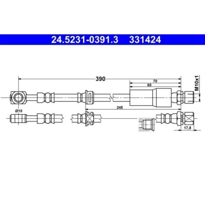 Bilde av Bremseslange, Framaksel, opel vectra b, b halvkombi, kombi, vauxhall vectra, 5 62 364, 373, 90495787, 90539252