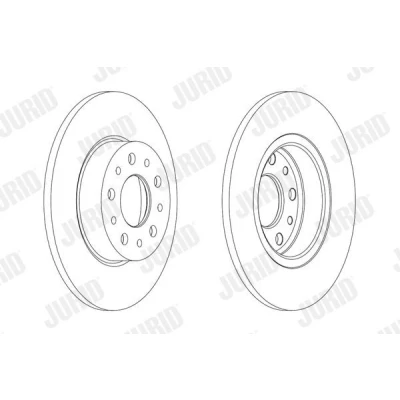 Bilde av JURID 563064JC Bremseskiver 251 10 5 98 fullt ut belagt uten skruer FIAT: 500L