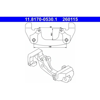Bilde av ATE 11.8170 0530.1 Bremsecaliper Feste Holder