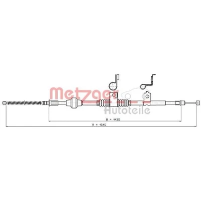 Bilde av METZGER 17.2294 Bremsekabel bakre venstre 1645/1430 COFLE MITSUBISHI: Outlander 2 SUV, ASX PEUGEOT: 4007, CITROËN: C Crosser SUV