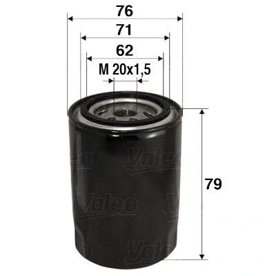 Bilde av VALEO 586037 Oljefilter M20x1.5 Påskruingsfilter FIAT: Ducato I Flatvogn lastebil/Chassis, Van, Barchetta, ALFA ROMEO: 156 Sportwagon, GTV