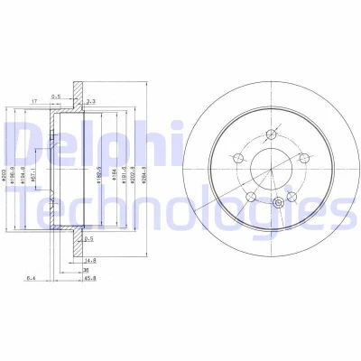 Bilde av DELPHI BG3398 Bremseskiver 285 15 5 fullt ut oljet ubehandlet uten hjullager, ABS sensorring MERCEDES BENZ: ML Klasse