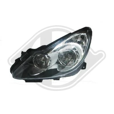 Bilde av DIEDERICHS 1814982 Frontlykter høyre H1, H1/H7, H7 svart OPEL: Corsa D Hatchback