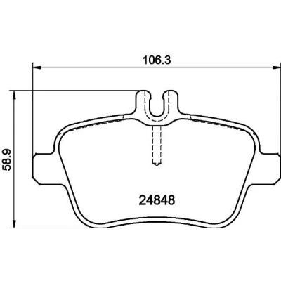 Bilde av HELLA 8DB 355 032 061 Bremseklosser inkl. slitasjevarselkontakt med tilbehør MERCEDES BENZ: A Klasse, CLA Coupé, GLA