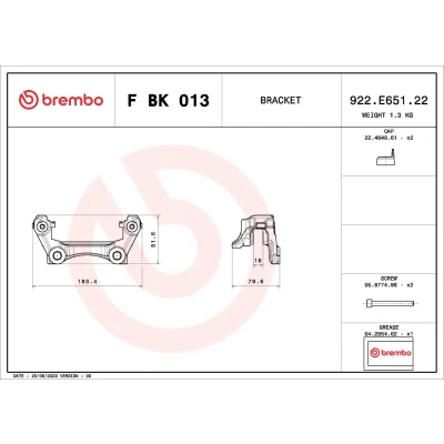 Bilde av Bremsecaliper holder sett BREMBO F BK 013