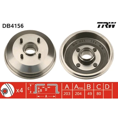 Bilde av TRW DB4156 Bremsetrommel