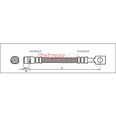 Bilde av METZGER 4112818 Bremseslange 200 OPEL: Zafira A