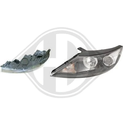 Bilde av DIEDERICHS 6522881 Frontlykter venstre H7/H7 uten motor for høydejustering hovedlys KIA: Sportage III