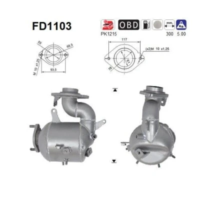 Bilde av AS FD1103 Partikkelfilter Euro 5 Cordierit