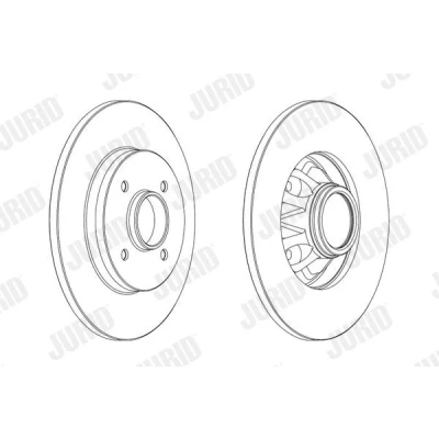 Bilde av JURID 562937JC 1 Bremseskiver 268 12 4 fullt ut belagt uten ABS sensorring, hjullager PEUGEOT: 3008 I