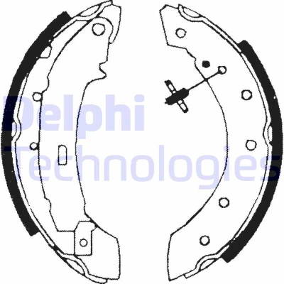 Bilde av DELPHI LS1717 Bremsesko 203 38 PEUGEOT: 206 SW, Hatchback, DACIA: Sandero I, RENAULT: CLIO 2