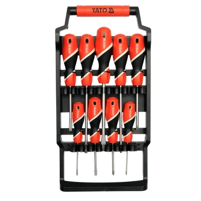 Bilde av YATO YT 25968 Skrutrekkersett 9 plast 3.0, 5.0, 6.0, 8.0, PH0, PH1, PH2 i plastholder