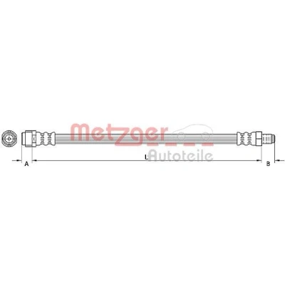 Bilde av METZGER 4110922 Bremseslange 575 MERCEDES BENZ: R Klasse