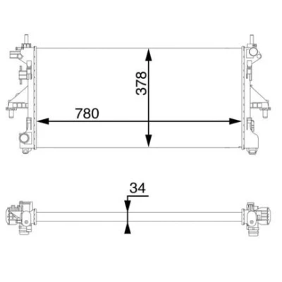 Bilde av MAHLE ORIGINAL CR 1069 000S Radiator 780mm 378mm 34mm Kjøleribber satt sammen mekanisk