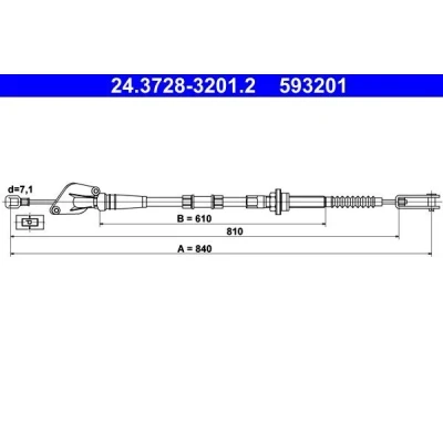Bilde av ATE 24.3728 3201.2 Koplingskabel KIA: Picanto I