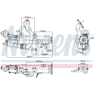Bilde av NISSENS 989448 EGR kjøler med undertrykk bypass AUDI: Q5