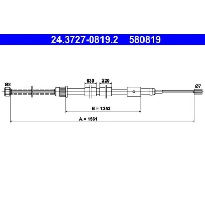 Bilde av ATE 24.3727 0819.2 Bremsekabel 1561