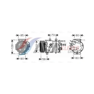 Bilde av PRASCO PEAK322 Kompressor SD7C16 R 134a PEUGEOT: 508 I SW