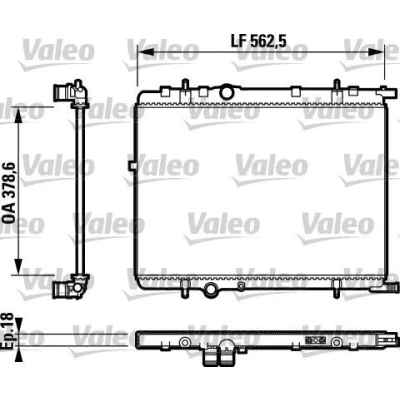 Bilde av VALEO 732890 Radiator Aluminium 378 563 18 Kjøleribber loddet CITROËN: Xsara Hatchback, Berlingo / First I Van