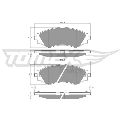 Bilde av TOMEX brakes TX 11 80 Bremseklosser framaksel med akustisk slitasjevarsel CHEVROLET: Epica Sedan