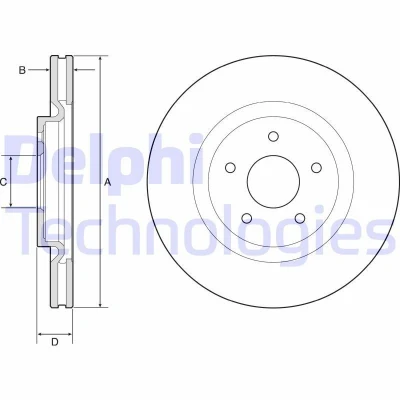 Bilde av DELPHI BG9195C Bremseskiver 320 28 5 ventilert belagt ubehandlet uten hjullager, ABS sensorring NISSAN: X Trail
