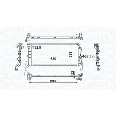 Bilde av MAGNETI MARELLI 350213202700 Radiator 680 298 22 Kjøleribber loddet