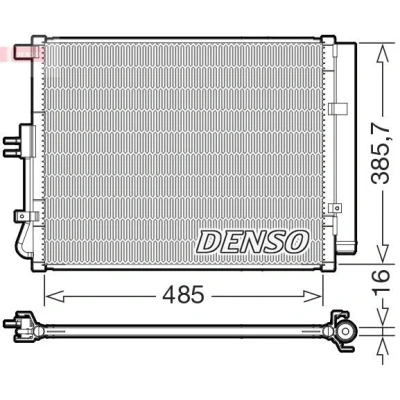 Bilde av DENSO DCN43007 Kondensator med tørker R 134a KIA: SOUL 2
