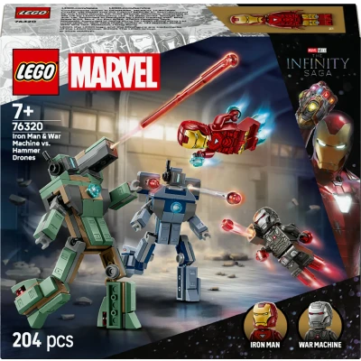 Bilde av Iron Man og War Machine mot Hammer droner