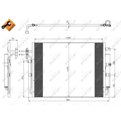 Bilde av NRF EASY FIT 350217 Kondensator med tørker, tetningsring 15,5 10,1 Aluminium 585