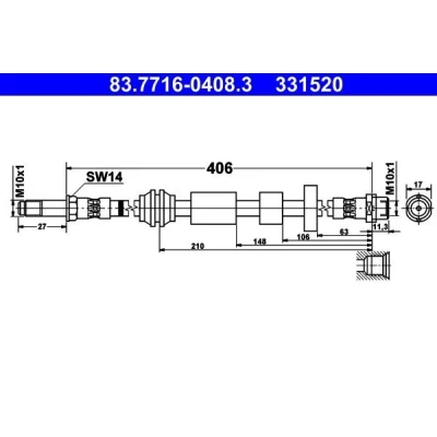 Bilde av Bremseslange, Framaksel, volvo v40 cross country, halvkombi, skåp/halvkombi, 31317909