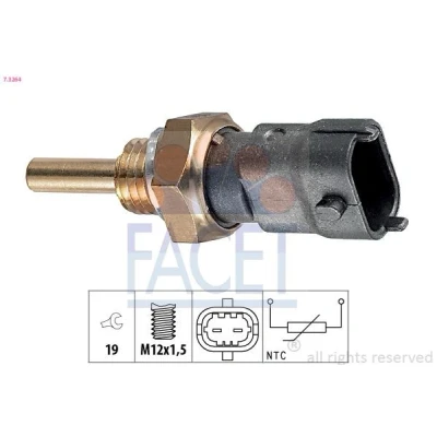 Bilde av FACET 7.3264 Sensor, kjølemiddeltemperatur Made in Italy OE Equivalent FIAT: Ducato III Flatvogn lastebil / Chassis