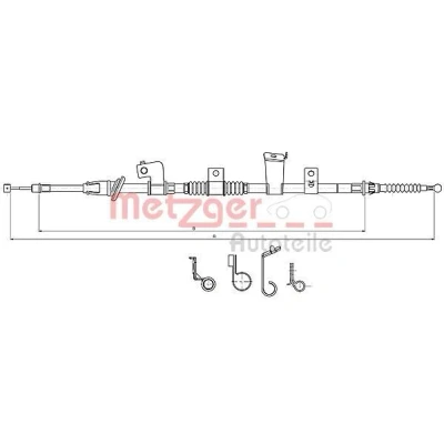 Bilde av METZGER 17.2301 Bremsekabel høyre bak 1783/1608 COFLE MITSUBISHI: ASX SUV