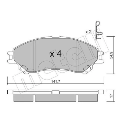 Bilde av Bremseklosser sett METELLI 22 0996 0